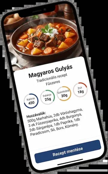 Kalória alkalmazás képernyőképe - napi kalóriakövetés